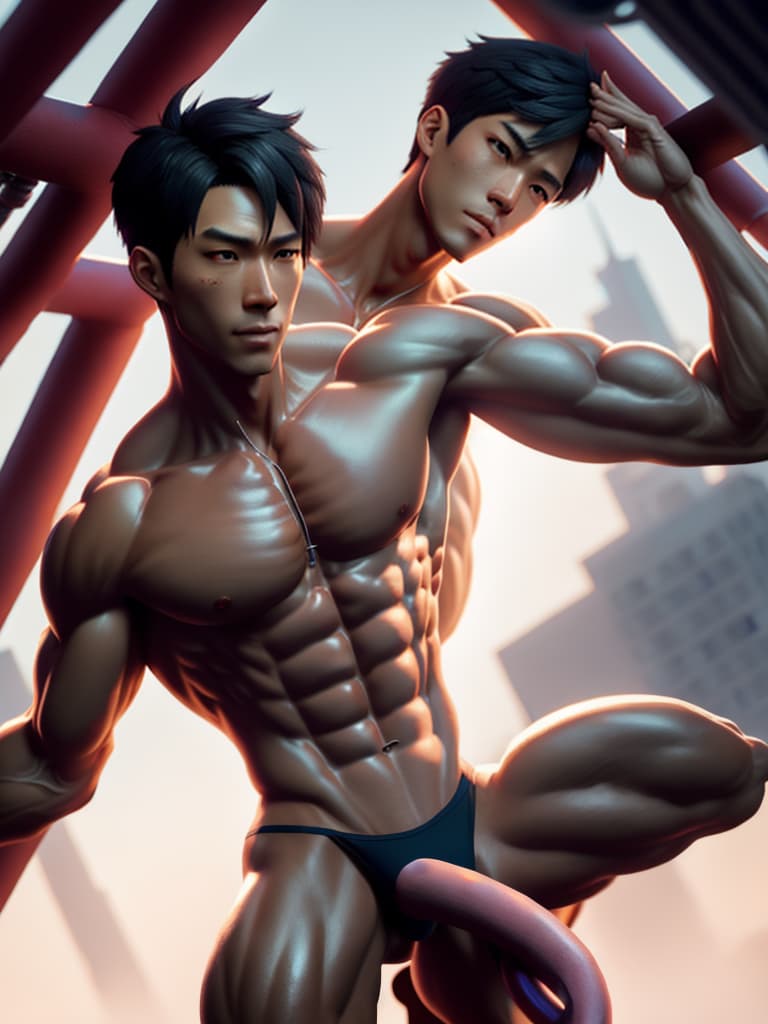  playground，College student，Asiatic，whole body，Slave，naked whole body，muscular, fit, handsome, young, strong，naked,sfw, actual 8K portrait photo of gareth person, portrait, happy colors, bright eyes, clear eyes, smooth soft skin，symmetrical, anime wide eyes, soft lighting, by makoto shinkai, stanley artgerm lau, wlop, rossdraws hyperrealistic, full body, detailed clothing, highly detailed, cinematic lighting, stunningly beautiful, intricate, sharp focus, f/1. 8, 85mm, (centered image composition), (professionally color graded), ((bright soft diffused light)), volumetric fog, trending on instagram, trending on tumblr, HDR 4K, 8K