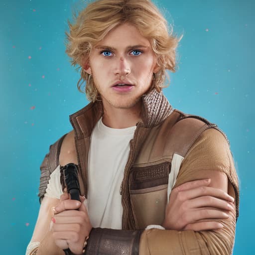 portrait+ style stars wars queer blonde hunk dude face