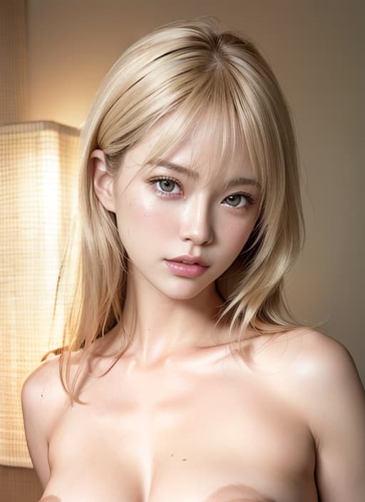  Whole body naked blonde beautiful woman, (Masterpiece, BestQuality:1.3), (ultra detailed:1.2), (hyperrealistic:1.3), (RAW photo:1.2),High detail RAW color photo, professional photograph, (Photorealistic:1.4), (realistic:1.4), ,professional lighting, (japanese), beautiful face, (realistic face)