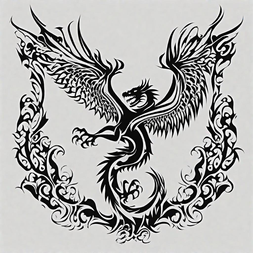  masterpiece, best quality, design me a tattoo stencil for my ankle of a flying dragon but without wings wrapped around my ankle