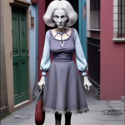  granny anorexia en la calle