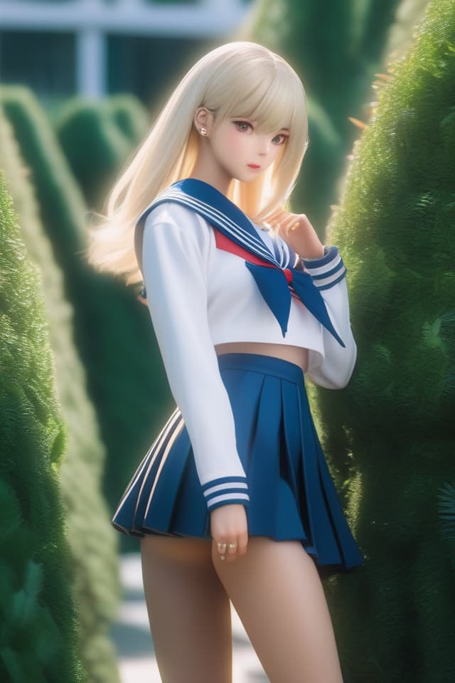  ((Long Ears 🧝♀️)), Sailor suit, Squat, from Back, Pov One's Hand, Miniskirt, Surrounded by Bushes in Outdoor, 💩, 💩, 💩, 💩, hyperrealistic, full body, detailed clothing, highly detailed, cinematic lighting, stunningly beautiful, intricate, sharp focus, f/1. 8, 85mm, (centered image composition), (professionally color graded), ((bright soft diffused light)), volumetric fog, trending on instagram, trending on tumblr, HDR 4K, 8K