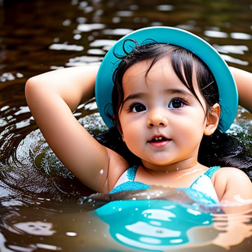  Baby goddess in water