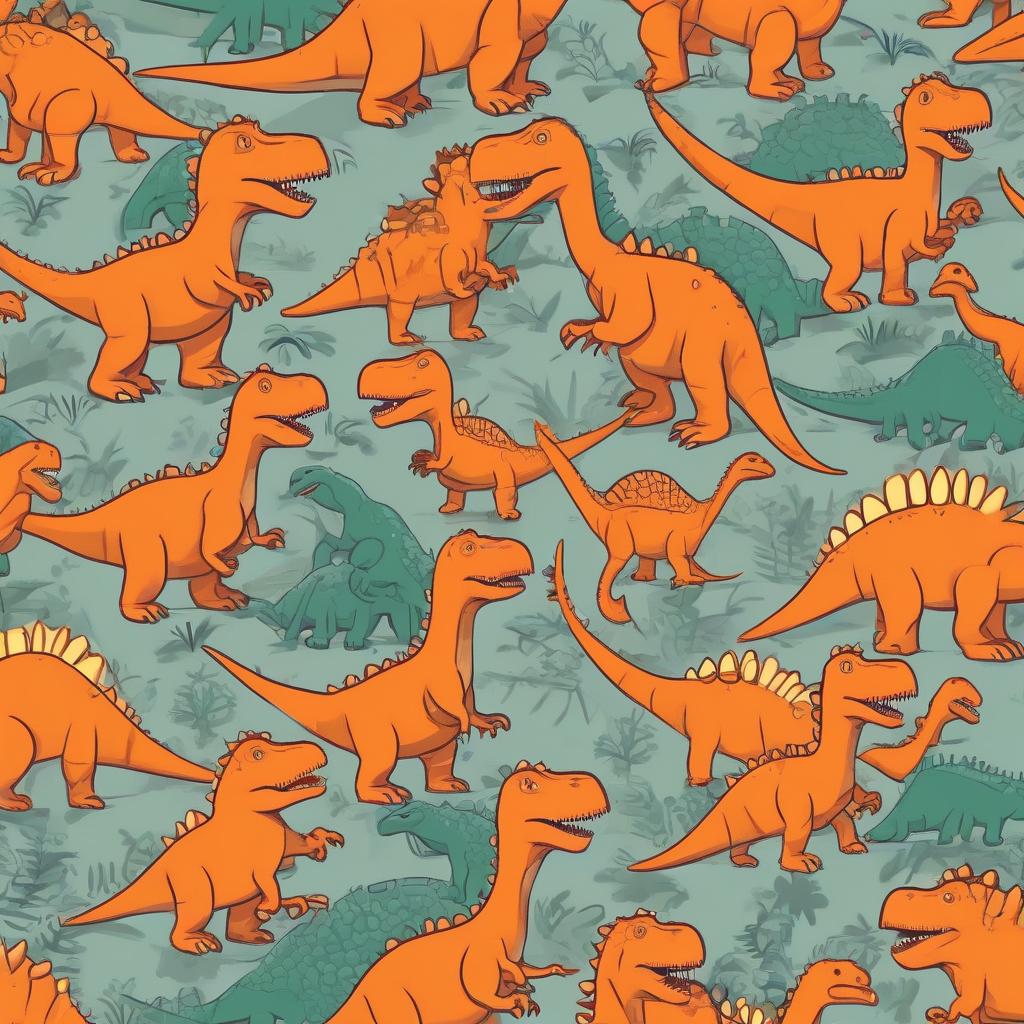  Dinosaur, orange, cute
