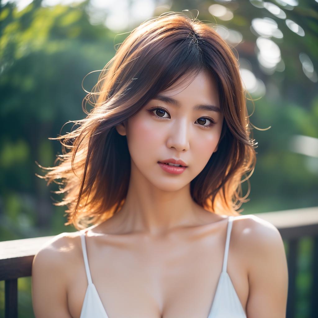  (masterpiece:1.3), (8k, photorealistic,photo, best quality: 1.4), (Japanese woman wearing clothes:),(realistic face), realistic eyes, (realistic skin), beautiful skin, (perfect body:1.3), (detailed body:1.2), bikini hyperrealistic, full body, detailed clothing, highly detailed, cinematic lighting, stunningly beautiful, intricate, sharp focus, f/1. 8, 85mm, (centered image composition), (professionally color graded), ((bright soft diffused light)), volumetric fog, trending on instagram, trending on tumblr, HDR 4K, 8K