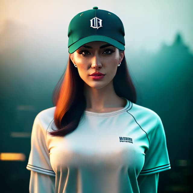  Photo, portrait, 20 years old, operator, baseball cap, soft candlelight hyperrealistic, full body, detailed clothing, highly detailed, cinematic lighting, stunningly beautiful, intricate, sharp focus, f/1. 8, 85mm, (centered image composition), (professionally color graded), ((bright soft diffused light)), volumetric fog, trending on instagram, trending on tumblr, HDR 4K, 8K