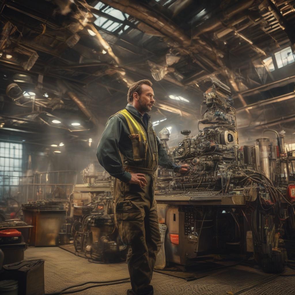  A man who works as an aeronautical engineer. hyperrealistic, full body, detailed clothing, highly detailed, cinematic lighting, stunningly beautiful, intricate, sharp focus, f/1. 8, 85mm, (centered image composition), (professionally color graded), ((bright soft diffused light)), volumetric fog, trending on instagram, trending on tumblr, HDR 4K, 8K