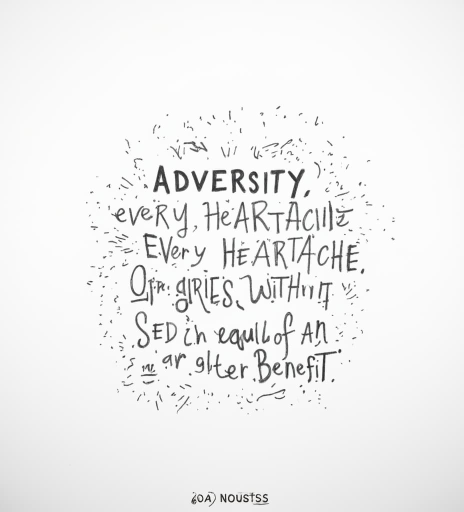  good quality, high quality, a black and white image that goes along well with the quote "every adversity, every failure, every heartache carries with it the seed of an equal or greater benefit."