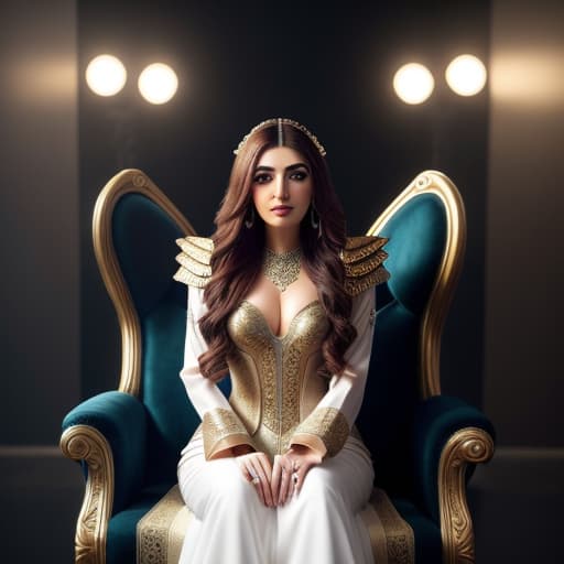  a woman sitting in a chair with wings on it, maya ali as a sorcerer, maya ali as a storm sorcerer, popular on instagram, maya ali as a cyber sorceress, maya ali sorceress, vfx movie, maya ali as a wind sorcerer, povray, maya ali as a mage hyperrealistic, full body, detailed clothing, highly detailed, cinematic lighting, stunningly beautiful, intricate, sharp focus, f/1. 8, 85mm, (centered image composition), (professionally color graded), ((bright soft diffused light)), volumetric fog, trending on instagram, trending on tumblr, HDR 4K, 8K
