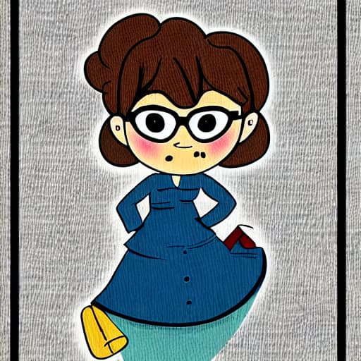 hasbulla person cute picture animated woman with eyeglass with letter J on dress