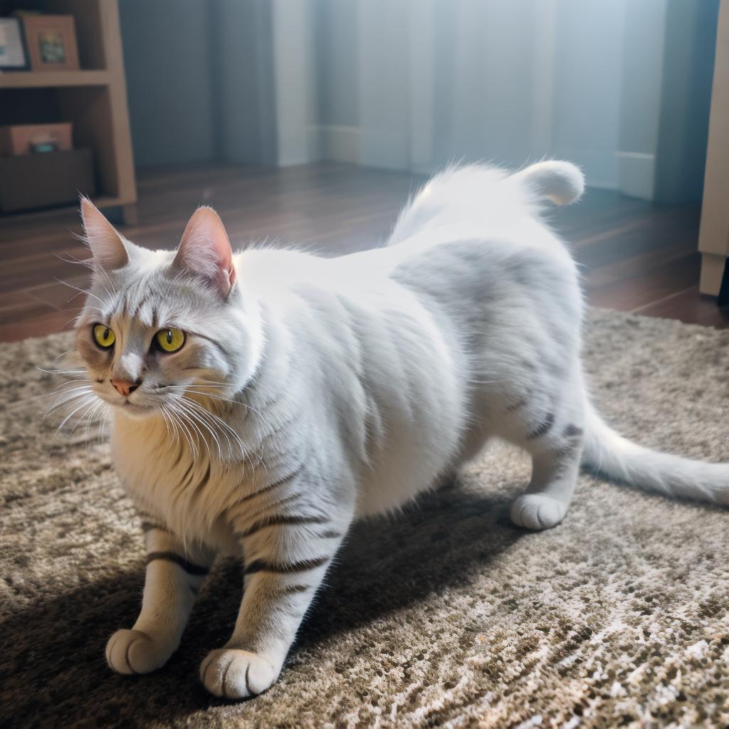  @PB_ImgGenBot Cat hyperrealistic, full body, detailed clothing, highly detailed, cinematic lighting, stunningly beautiful, intricate, sharp focus, f/1. 8, 85mm, (centered image composition), (professionally color graded), ((bright soft diffused light)), volumetric fog, trending on instagram, trending on tumblr, HDR 4K, 8K