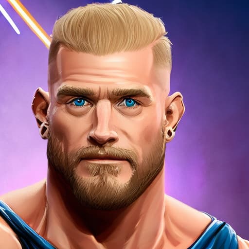 portrait+ style wwe queer very cute blonde dilf dude face