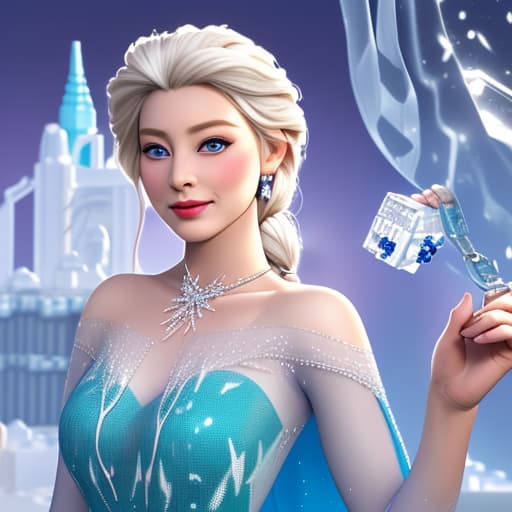  Elsa play with lego