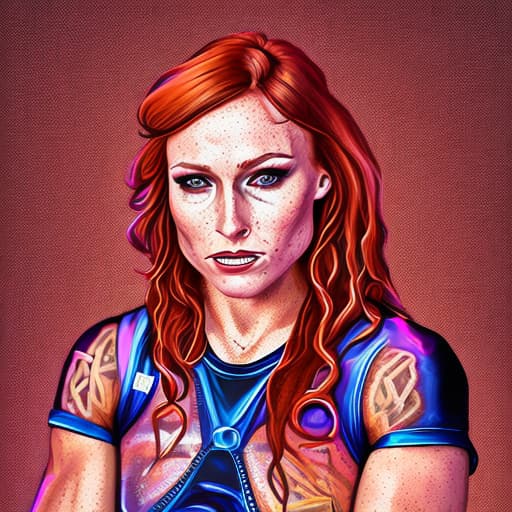 portrait+ style Becky Lynch queer face