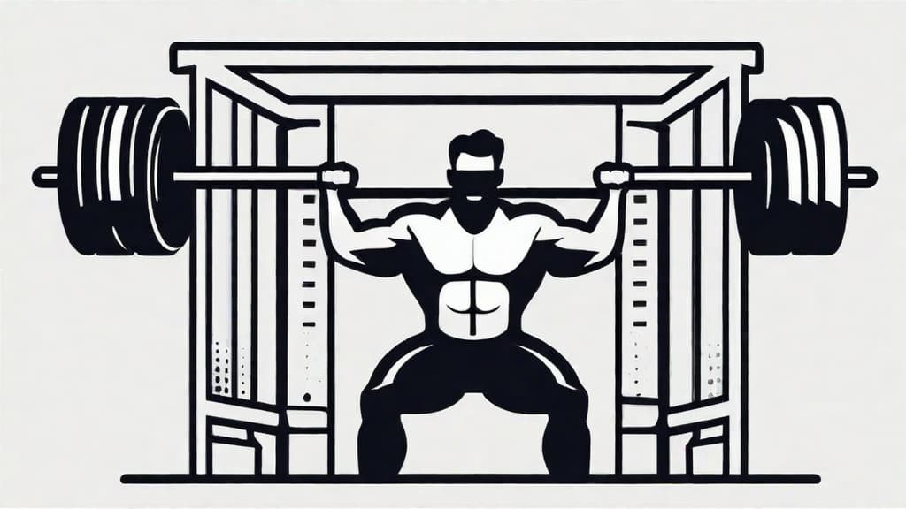  minimalistic icon of Muscle Building Workout in Action, flat style, on a white background