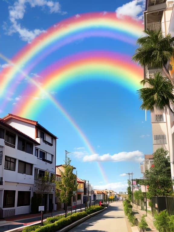  Blue sky and rainbow