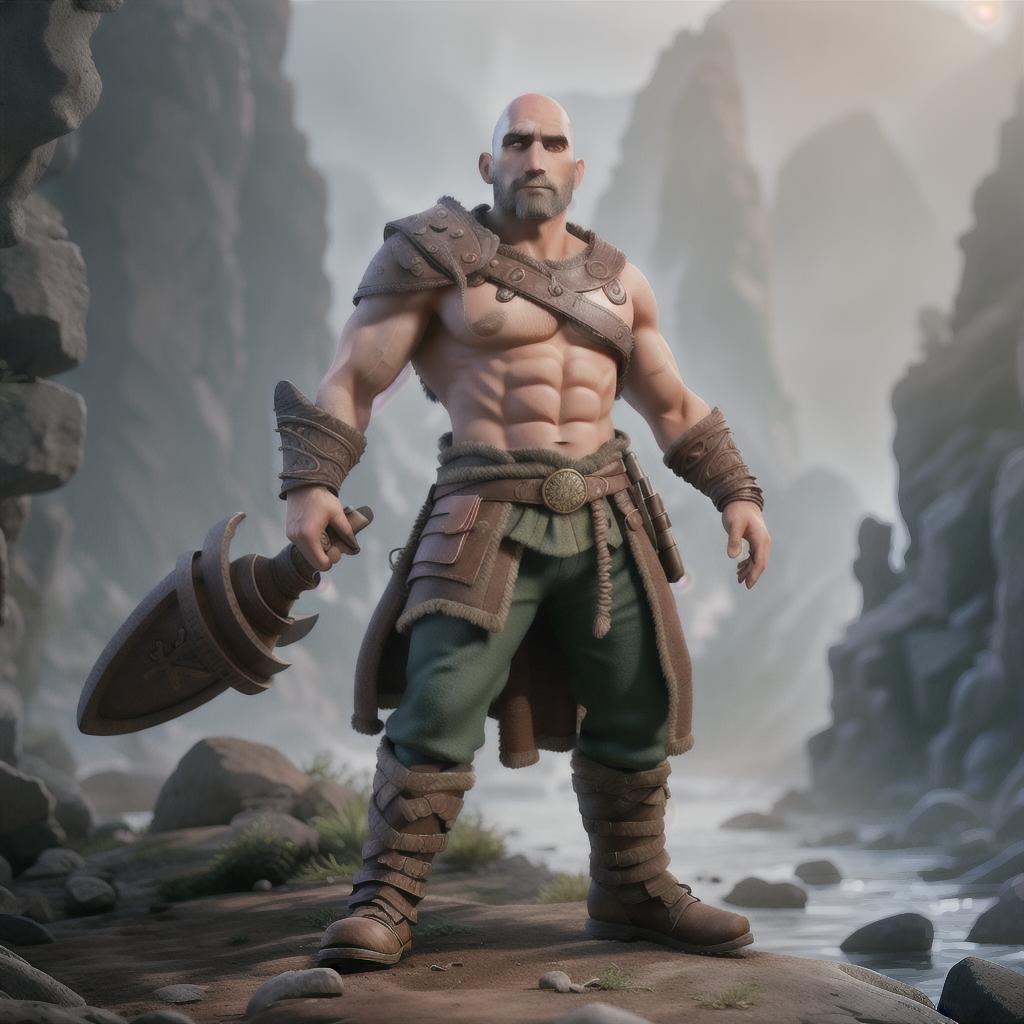  God of war hyperrealistic, full body, detailed clothing, highly detailed, cinematic lighting, stunningly beautiful, intricate, sharp focus, f/1. 8, 85mm, (centered image composition), (professionally color graded), ((bright soft diffused light)), volumetric fog, trending on instagram, trending on tumblr, HDR 4K, 8K