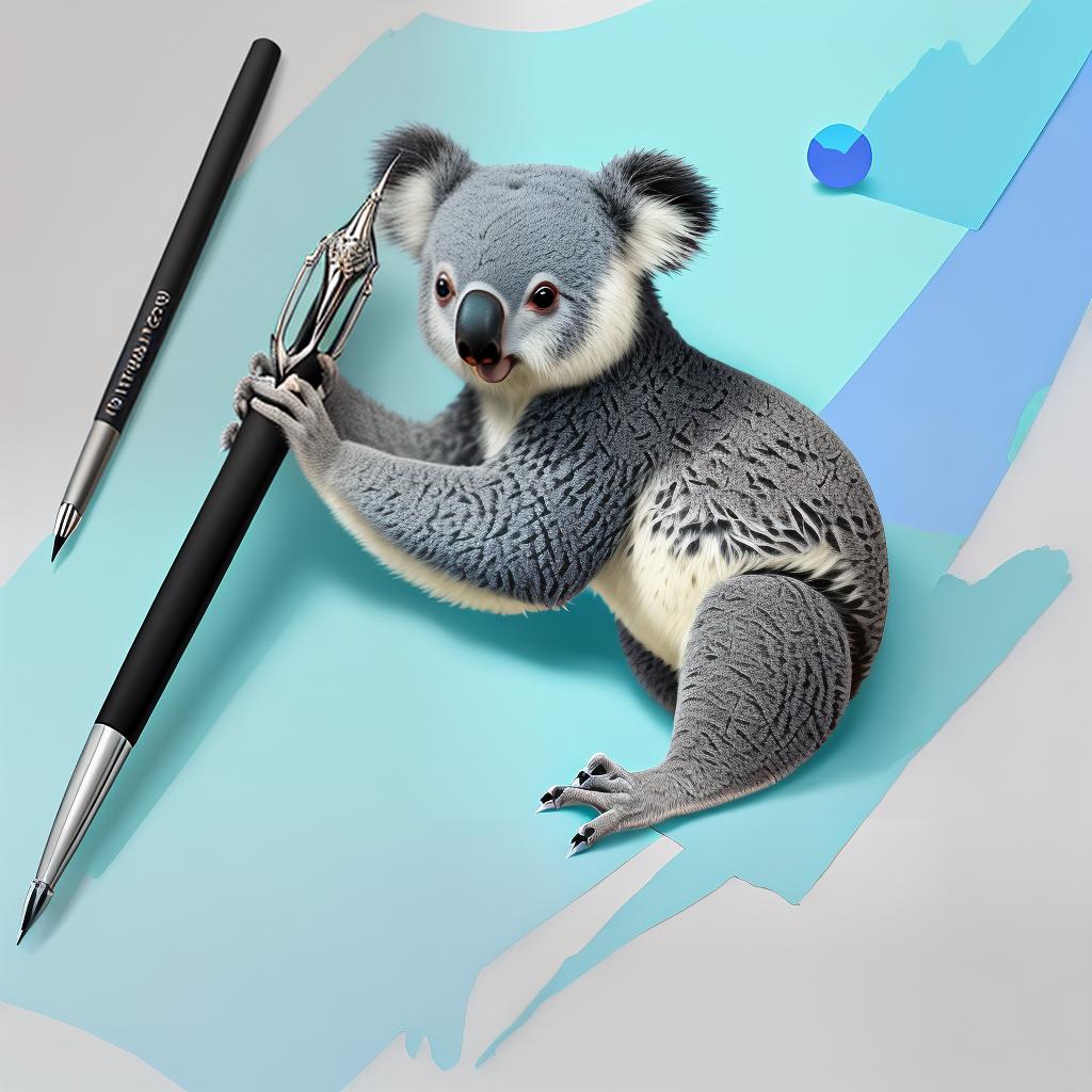  masterpiece, best quality,Design a pen with koala abstract elements,