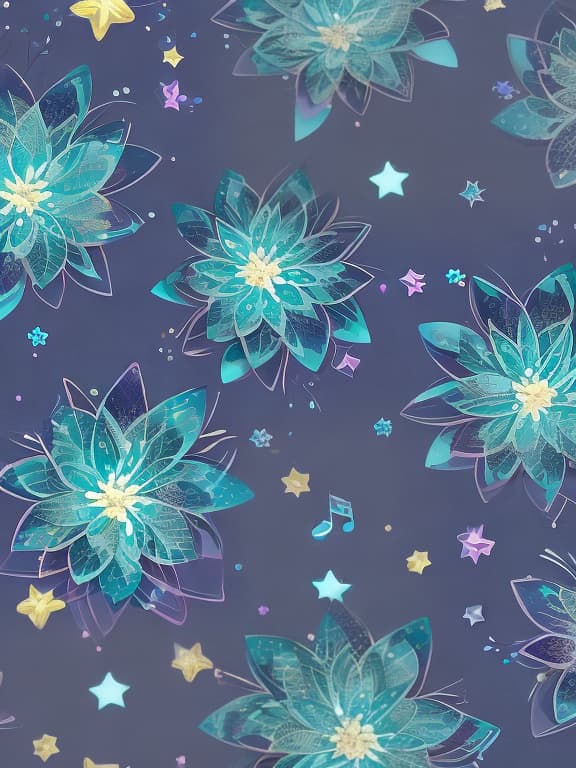  Cute gemstone wallpaper with musical notes and sparkling stars