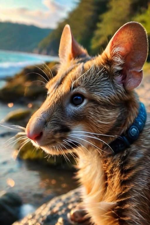  Rat on a beach playing the guitar hyperrealistic, full body, detailed clothing, highly detailed, cinematic lighting, stunningly beautiful, intricate, sharp focus, f/1. 8, 85mm, (centered image composition), (professionally color graded), ((bright soft diffused light)), volumetric fog, trending on instagram, trending on tumblr, HDR 4K, 8K