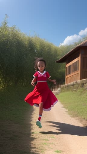  habesha girl,running,fullbody,wearing habesha dress, ((best quality)), ((masterpiece)), highly detailed, absurdres, HDR 4K, 8K