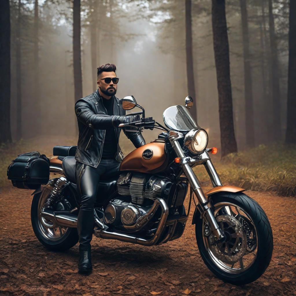  Retrete con moto cierra y cabeza hyperrealistic, full body, detailed clothing, highly detailed, cinematic lighting, stunningly beautiful, intricate, sharp focus, f/1. 8, 85mm, (centered image composition), (professionally color graded), ((bright soft diffused light)), volumetric fog, trending on instagram, trending on tumblr, HDR 4K, 8K