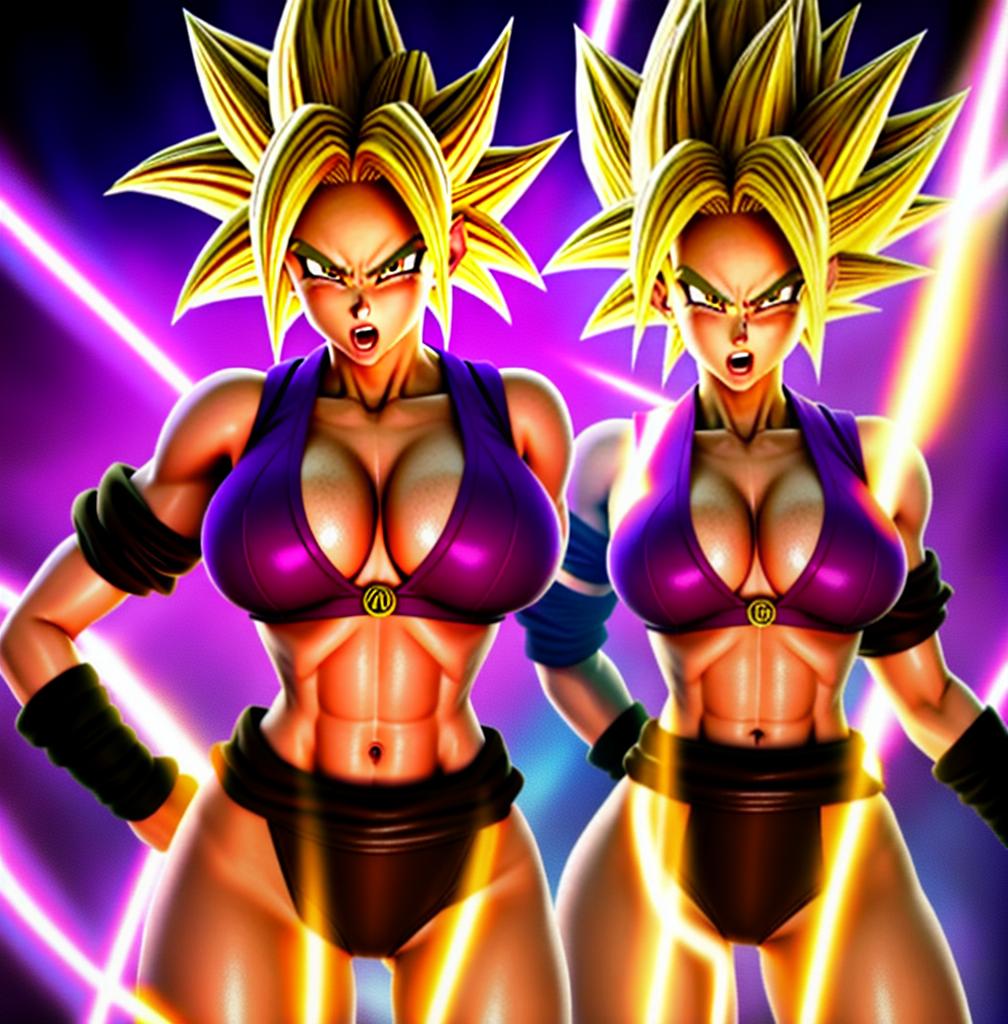  ((foto de cuerpo completo, pie plano, cuerpo recto)), ((laura {Super Super Saiyan mujer con grandes pechos})), ((lleva puesto son goku+Los disfraces de ella son extremadamente ajustados a su cuerpo.))