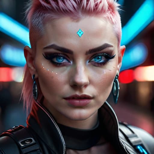  ultra realistic close up portrait ((beautiful pale cyberpunk female with heavy black eyeliner)), blue eyes, shaved side haircut, hyper detail, cinematic lighting, magic neon, dark red city, Canon EOS R3, nikon, f/1.4, ISO 200, 1/160s, 8K, RAW, unedited, symmetrical balance, in-frame, 8K hyperrealistic, full body, detailed clothing, highly detailed, cinematic lighting, stunningly beautiful, intricate, sharp focus, f/1. 8, 85mm, (centered image composition), (professionally color graded), ((bright soft diffused light)), volumetric fog, trending on instagram, trending on tumblr, HDR 4K, 8K