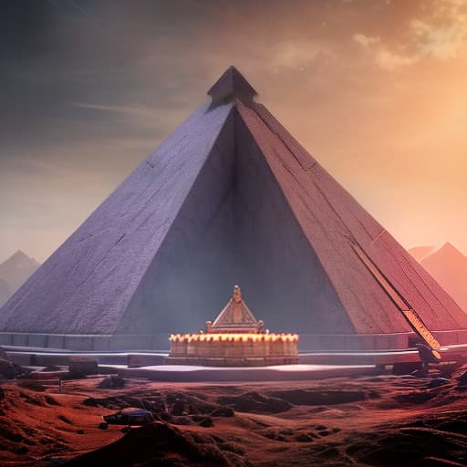 redshift style templo triangular hyperrealistic, full body, detailed clothing, highly detailed, cinematic lighting, stunningly beautiful, intricate, sharp focus, f/1. 8, 85mm, (centered image composition), (professionally color graded), ((bright soft diffused light)), volumetric fog, trending on instagram, trending on tumblr, HDR 4K, 8K