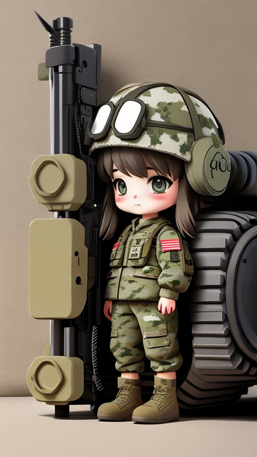  Machine gun combat helicopter full body camouflage clothing combat full body girl cute