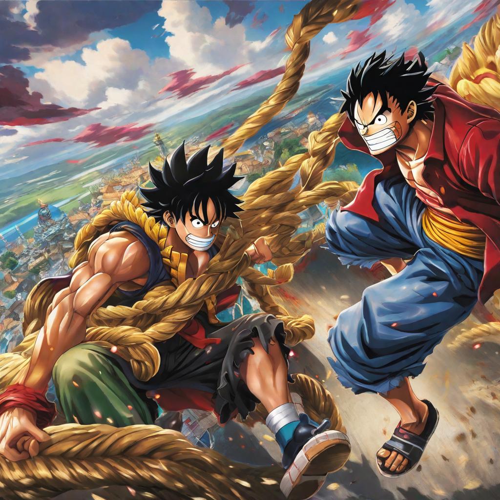  masterpiece, best quality,Luffy vs Kaido