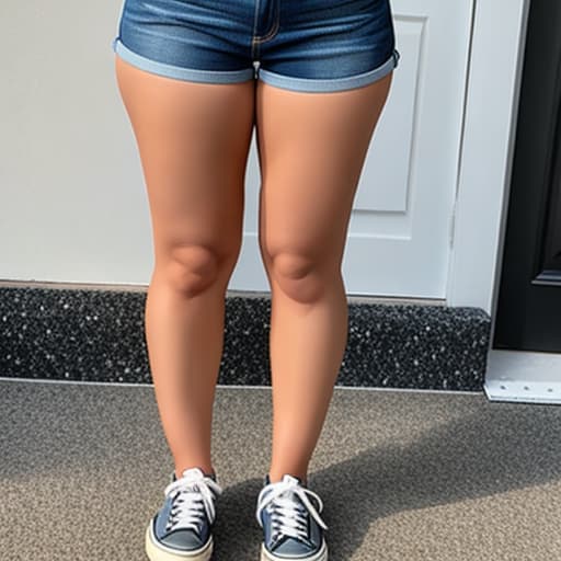  1 old in Jean shorts full body