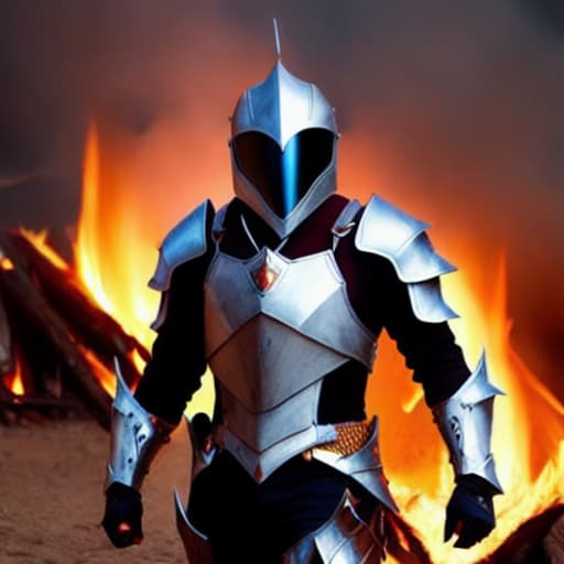  Guerrero con armadura futurista y con la habilidad de controlar el fuego