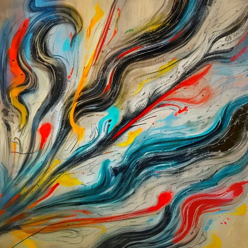  Abstract painting in the style of Chinese abstract painter Zhao Wuji.