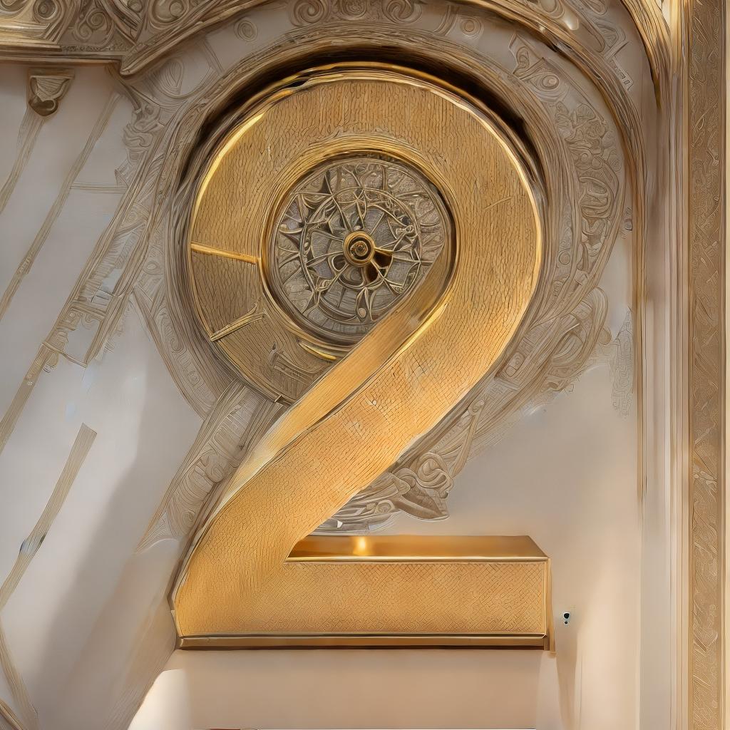  Golden clock resembling the numeral 2, in a luxury futuristic office, high detail, realistic style, advanced detail processing, style RAW, best quality, ultrahigh resolution, highly detailed, (sharp focus), masterpiece, (centered image composition), (professionally color graded), ((bright soft diffused light)), trending on instagram, trending on tumblr, HDR 4K