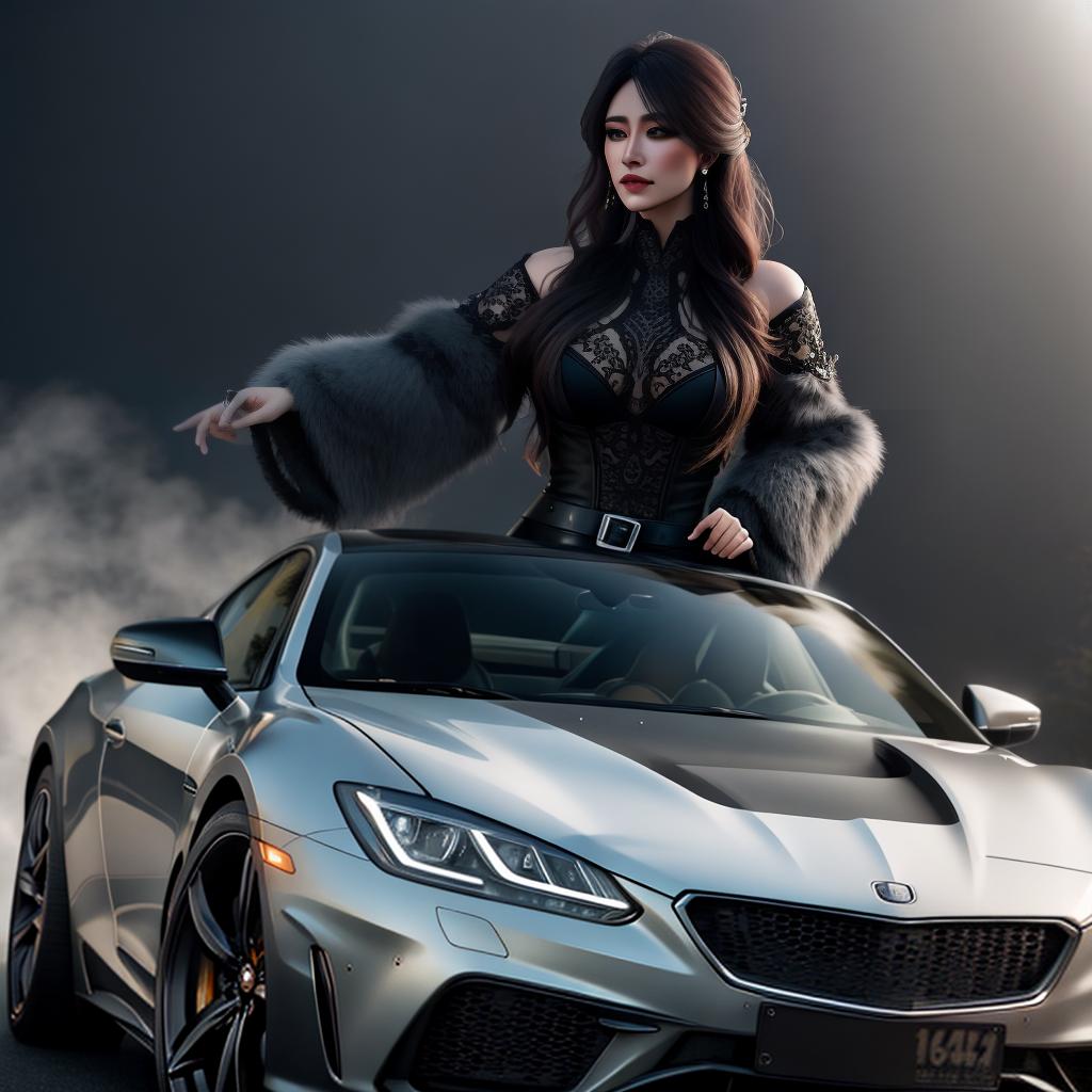  car hyperrealistic, full body, detailed clothing, highly detailed, cinematic lighting, stunningly beautiful, intricate, sharp focus, f/1. 8, 85mm, (centered image composition), (professionally color graded), ((bright soft diffused light)), volumetric fog, trending on instagram, trending on tumblr, HDR 4K, 8K