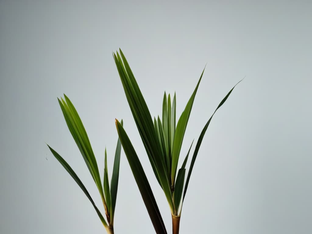  An intricately designed minimalist image showcasing a delicate sugar cane plant with rich brown hues, set against a clean white background to emphasize the natural beauty and sustainability of coconut sugar in baking. hyperrealistic, full body, detailed clothing, highly detailed, cinematic lighting, stunningly beautiful, intricate, sharp focus, f/1. 8, 85mm, (centered image composition), (professionally color graded), ((bright soft diffused light)), volumetric fog, trending on instagram, trending on tumblr, HDR 4K, 8K