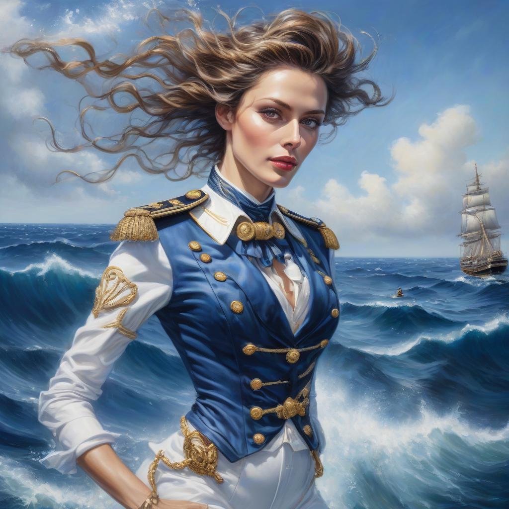  nautical themed Indigo mood color, with flecks of pearlescent gold, splashes of gouache, surr. . sea, ocean, ships, maritime, beach, marine life, highly detailed hyperrealistic, full body, detailed clothing, highly detailed, cinematic lighting, stunningly beautiful, intricate, sharp focus, f/1. 8, 85mm, (centered image composition), (professionally color graded), ((bright soft diffused light)), volumetric fog, trending on instagram, trending on tumblr, HDR 4K, 8K