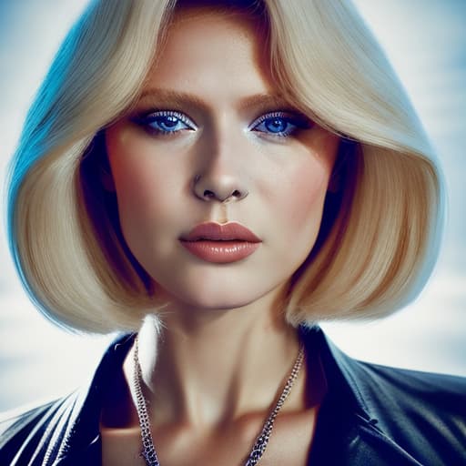 portrait+ style russian queer pop singer blonde female face