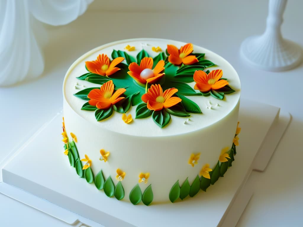  A stunning, highresolution image of a delicately crafted 3Dprinted dessert, showcasing intricate details like delicate sugar flowers and precise geometric patterns, set against a clean, minimalistic background. The dessert is a colorful and visually appealing work of edible art, embodying the fusion of technology and culinary creativity in the world of 3Dprinted desserts. hyperrealistic, full body, detailed clothing, highly detailed, cinematic lighting, stunningly beautiful, intricate, sharp focus, f/1. 8, 85mm, (centered image composition), (professionally color graded), ((bright soft diffused light)), volumetric fog, trending on instagram, trending on tumblr, HDR 4K, 8K