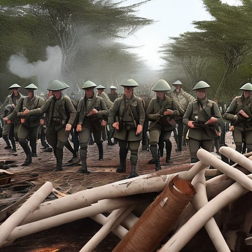  uma fileira de soldados marchando em um campo cheio de fumaça e destroços arvores mortas e escrito em baixo WW1 A BATALHA DO SOMME em estilo disney