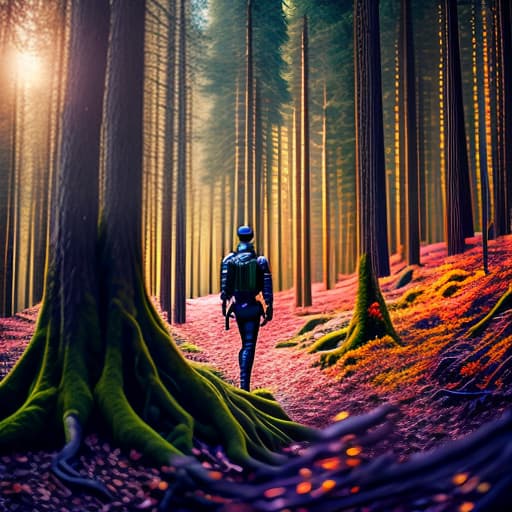 estilovintedois Enchanted Forests hyperrealistic, full body, detailed clothing, highly detailed, cinematic lighting, stunningly beautiful, intricate, sharp focus, f/1. 8, 85mm, (centered image composition), (professionally color graded), ((bright soft diffused light)), volumetric fog, trending on instagram, trending on tumblr, HDR 4K, 8K