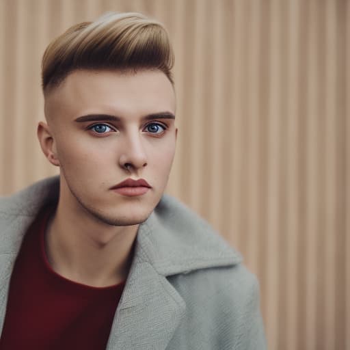 portrait+ style russian homosexual queer youtuber blonde very cute dude face