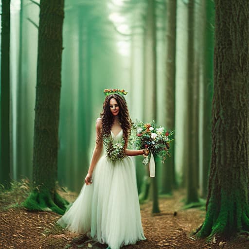 analog style girl beautiful forest fairy