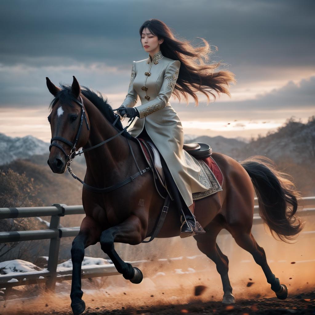  Horse image hyperrealistic, full body, detailed clothing, highly detailed, cinematic lighting, stunningly beautiful, intricate, sharp focus, f/1. 8, 85mm, (centered image composition), (professionally color graded), ((bright soft diffused light)), volumetric fog, trending on instagram, trending on tumblr, HDR 4K, 8K