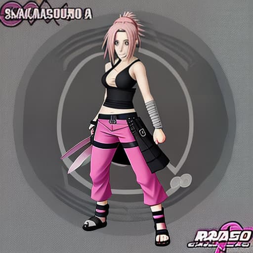  Sakura Haruno del animé Naruto Con rasgos y características Realistas y humanas,definición de cada rasgo y características detalla realisticamente.