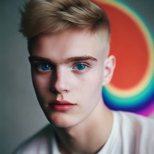 portrait+ style russian homosexual queer twink blonde very cute dude face