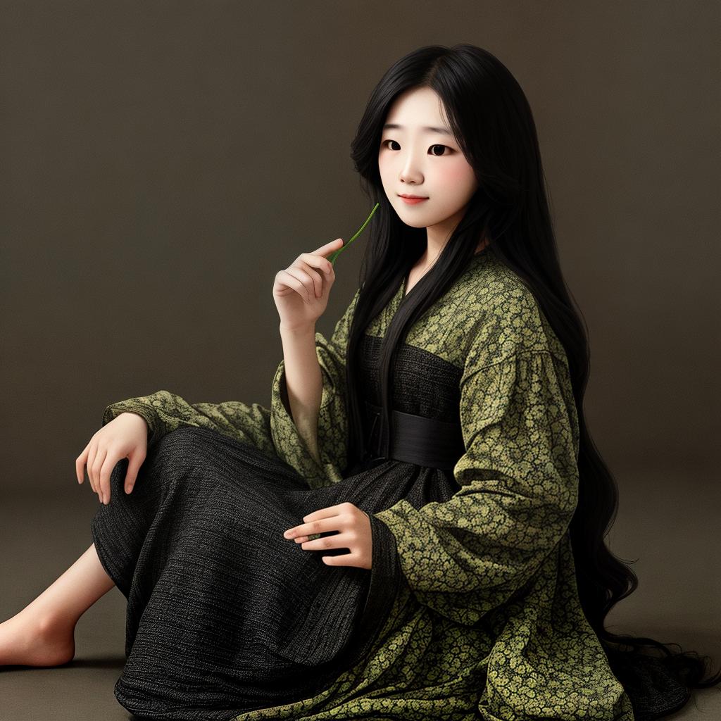  masterpiece, best quality, Boy old long hair ided wearing ladies dress with 