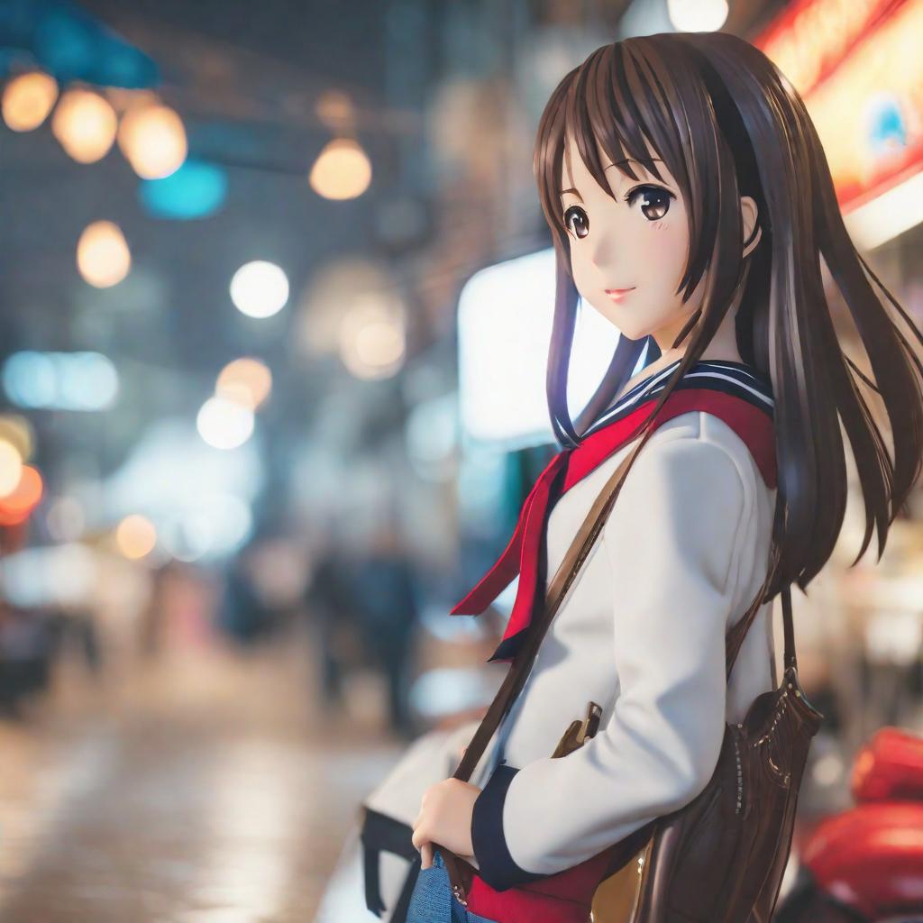  azusa nakano - k-on! -, cute, hyper detail, full HD hyperrealistic, full body, detailed clothing, highly detailed, cinematic lighting, stunningly beautiful, intricate, sharp focus, f/1. 8, 85mm, (centered image composition), (professionally color graded), ((bright soft diffused light)), volumetric fog, trending on instagram, trending on tumblr, HDR 4K, 8K