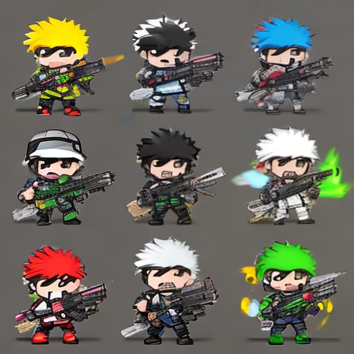  Mixed gun chaos Mini games character clothing material,